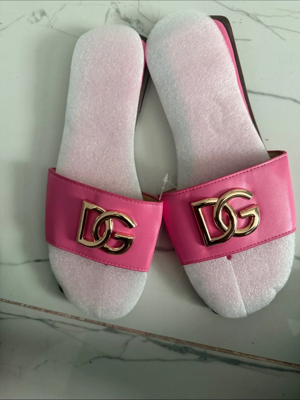 DG-Inspired Pink Slide Sandals for Women